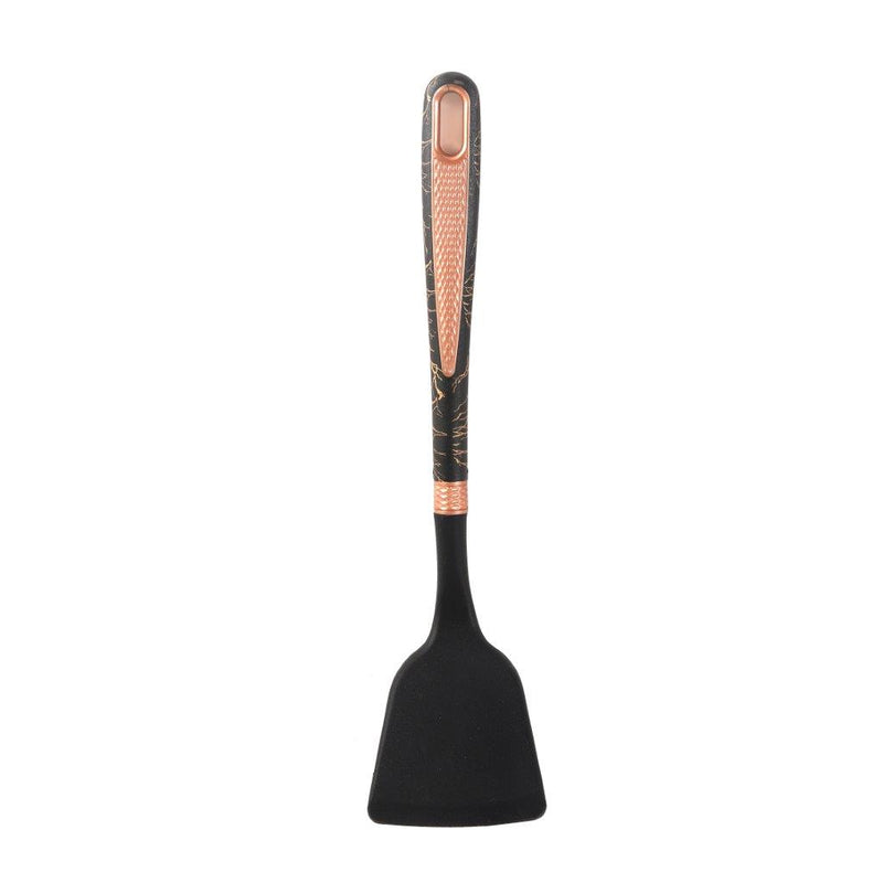 High Quality Plastic Kitchen Cutlery Utensil Spoon Set of 6 Pcs with Chrome Stand 11*17*39 cm