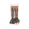 High Quality Plastic Kitchen Cutlery Utensil Spoon Set of 6 Pcs with Chrome Stand 11*17*39 cm