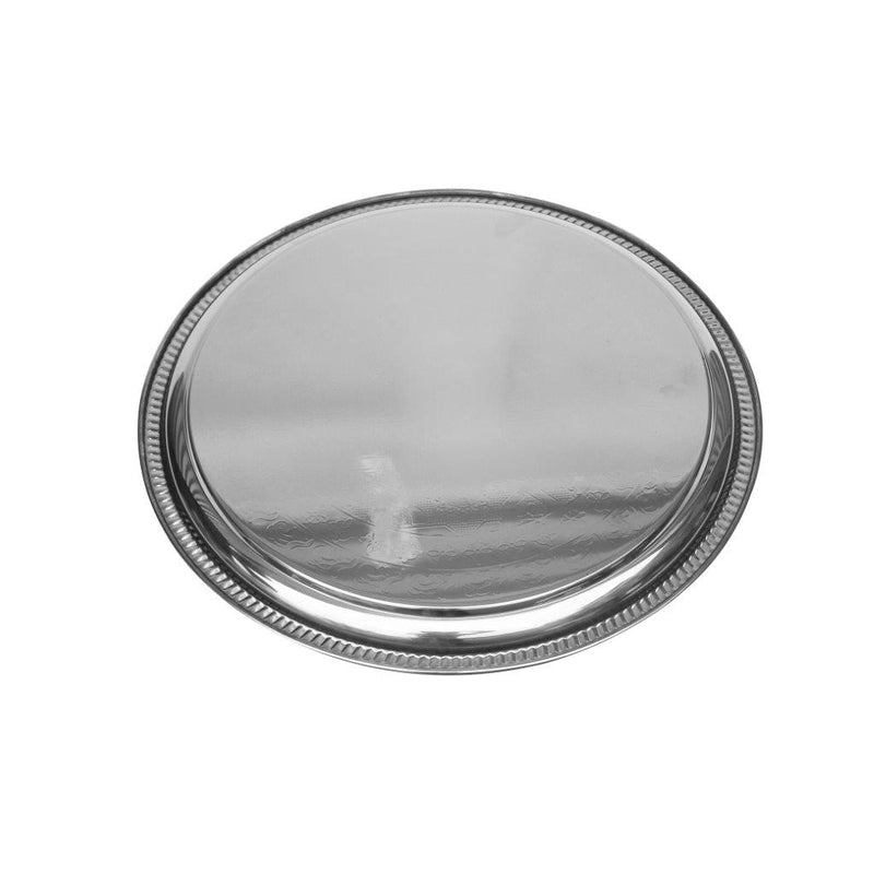 Stainless Steel Round Flat Silver Serving Tray 30 cm