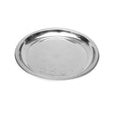 Stainless Steel Round Flat Silver Serving Tray 34 cm