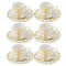 Royal Cream Abstract Print Ceramic Coffee Cup & Saucer Set of 6 Pcs