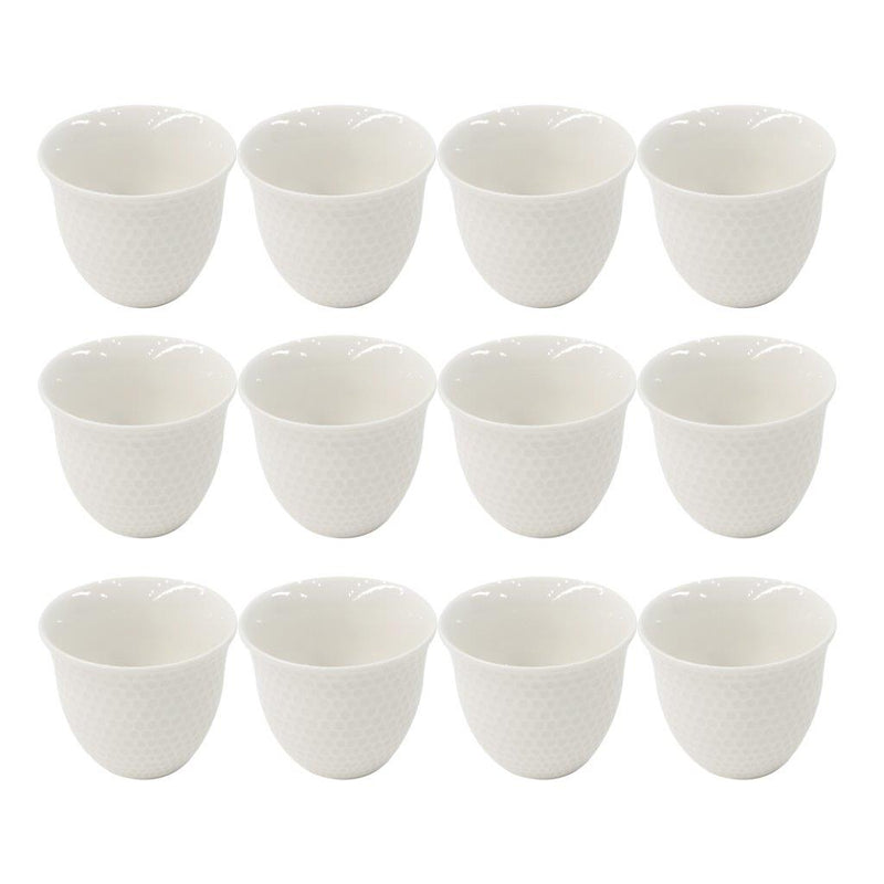 Ceramic Coffee Cawa Shafee Cup Set of 12 Pcs Abstract Print 80 cc