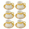 Ceramic Coffee Cup and Saucer Set of 6 Pcs Abstract Print Design 90CC/11 cm