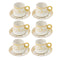 Ceramic Coffee Cup and Saucer Set of 6 Pcs Abstract Print Design 90CC/11 cm