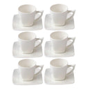 Ceramic Coffee Cup and Saucer Set of 6 Pcs Plaun Design 85CC/10.5*10 cm