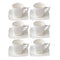 Ceramic Coffee Cup and Saucer Set of 6 Pcs Plaun Design 85CC/10.5*10 cm