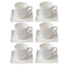 Ceramic Coffee Cup and Saucer Set of 6 Pcs Abstract Embossed Design 85CC/10.5*10 cm