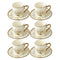 Ceramic Coffee Cup and Saucer Set of 6 Pcs Abstract Print Design 85CC/11 cm