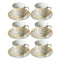 Ceramic Coffee Cup and Saucer Set of 6 Pcs Abstract Print Design 85CC/11 cm