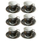 Ceramic Coffee Cup and Saucer Set of 6 Pcs Abstract Print Design 85CC/11 cm