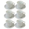 Ceramic Coffee Cup and Saucer Set of 6 Pcs Plain Design 85CC/11 cm