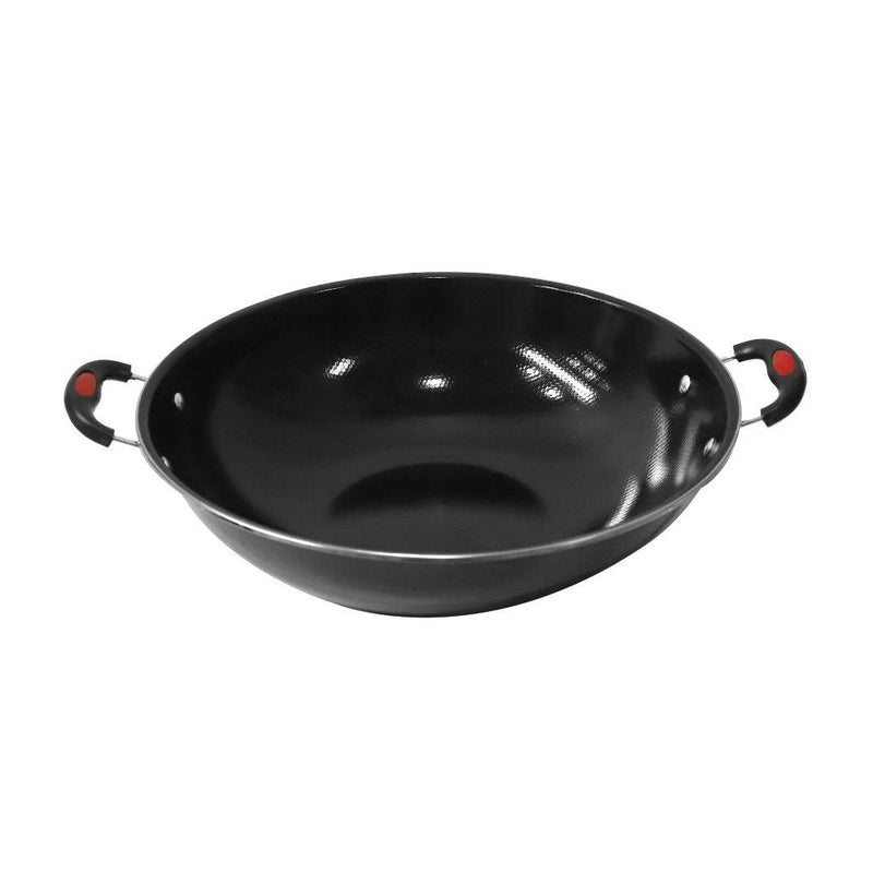 Enamel Deep Frying Pan Kadahi Wok Pot 36 cm