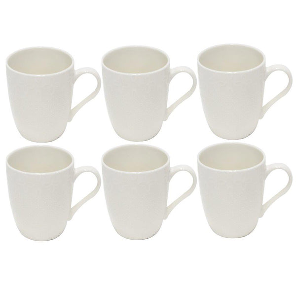 Ceramic Coffee Mug Set of 6 Pcs with Box White & Tableware 9*11 cm