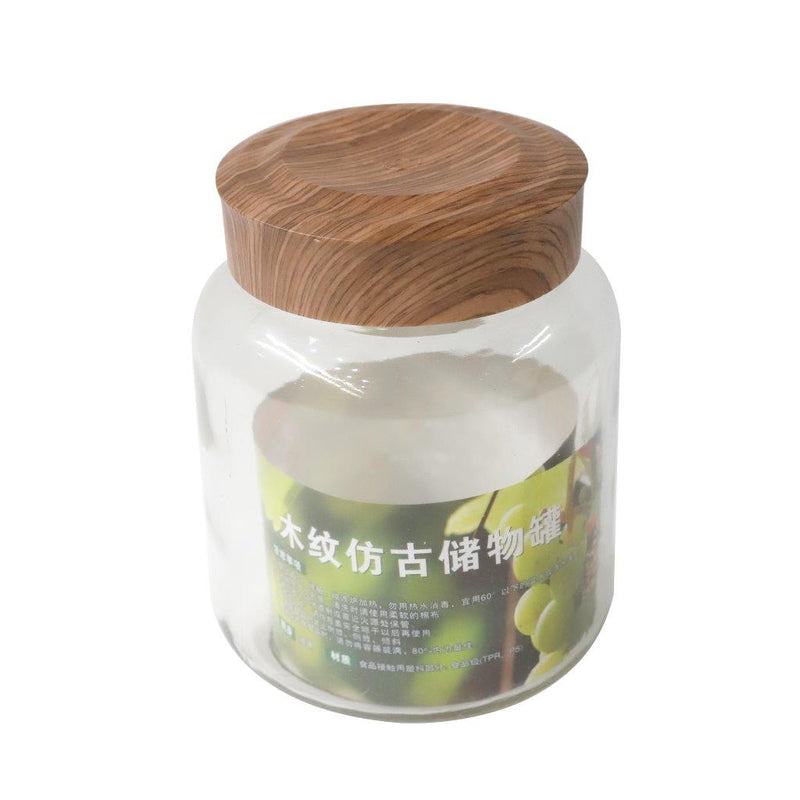 Bamboo Lid Glass Jar Glassware Storage Container 1900 ml/11*19.5 cm