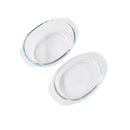 Oval Heat Resistant Glass Baking Dish Set of 3 Pcs 22*15/26.5*16/33*23.5 cm