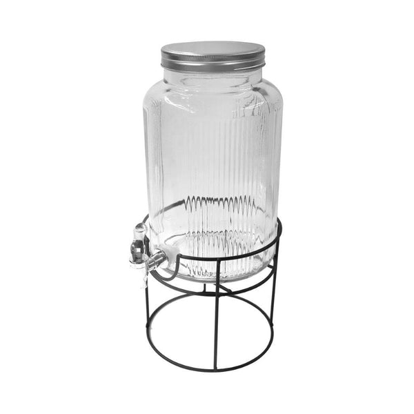 Glass Beverage Dispenser with Stand and Tap 5.5L