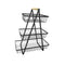 Kitchen Storage Portable Metal 3 Tier Fruit and Vegetable Storage Basket Timber Handle 40*18*49 cm