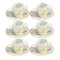 Ceramic Coffee Cup and Saucer Set of 6 Pcs Abstract Print Design 100 ml 12 cm