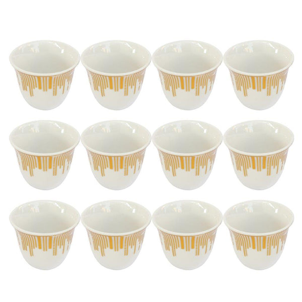 Ceramic Coffee Cawa Shafee Cup Set of 12 Pcs Abstract Print 75 ml