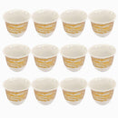 Ceramic Coffee Cawa Shafee Cup Set of 12 Pcs Abstract Print 75 ml