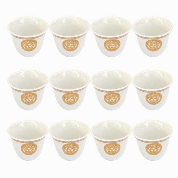 Ceramic Coffee Cawa Shafee Cup Set of 12 Pcs Abstract Print 75 ml