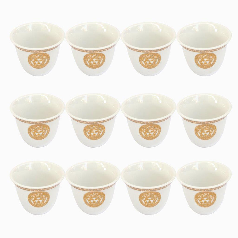 Ceramic Coffee Cawa Shafee Cup Set of 12 Pcs Abstract Print 75 ml