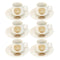 Ceramic Coffee Cup and Saucer Set of 6 Pcs Abstract Print Design 100 ml/12 cm