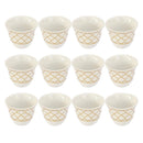 Ceramic Coffee Cup and Saucer Set of 6 Pcs Abstract Print Design 75 ml