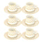 Ceramic Coffee Cup and Saucer Set of 6 Pcs Abstract Print Design 100 ml/12 cm