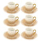 Ceramic Coffee Cup and Saucer Set of 6 Pcs Abstract Print Design 90 ml 12 cm