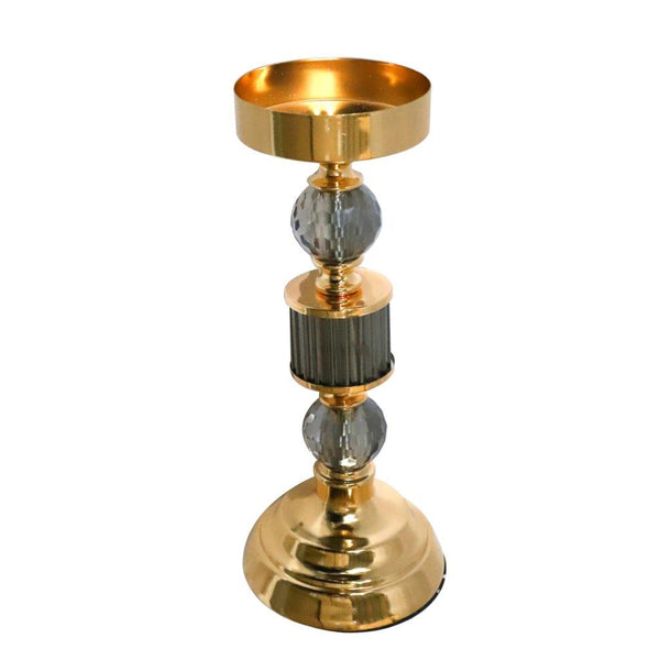 Satin Gold Elegant Metal Candleholder Wedding Table Centrepiece 12*31 cm