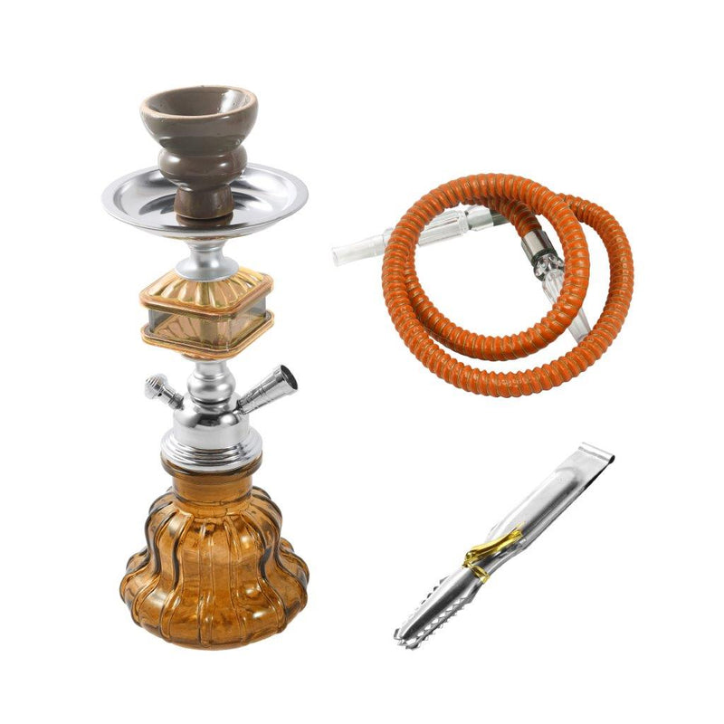 Premium Design Single Shisha Hookah Arguileh Complete Kit with Hose 26*10.5 cm