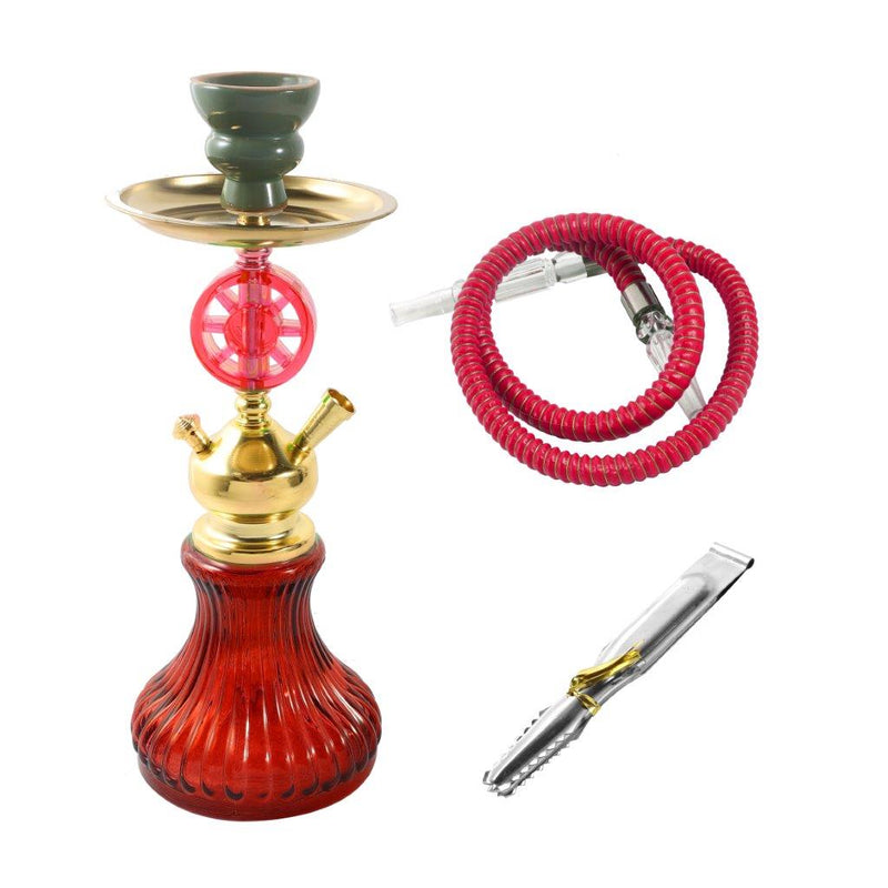 Premium Design Single Shisha Hookah Arguileh Complete Kit with Hose 30*13 cm