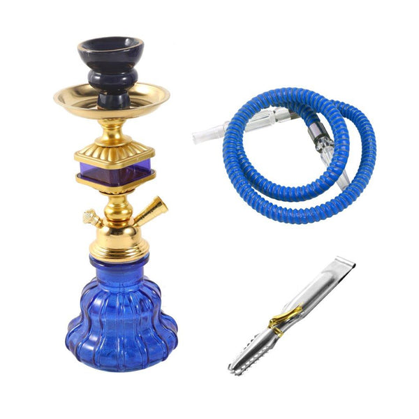 Premium Design Single Shisha Hookah Arguileh Complete Kit with Hose 26*10.5 cm