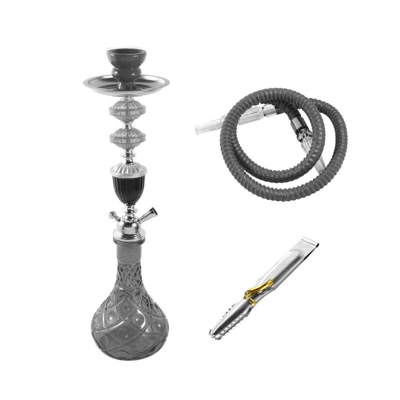 Premium Design Single Shisha Hookah Arguileh Complete Kit with Hose 49*13.5 cm