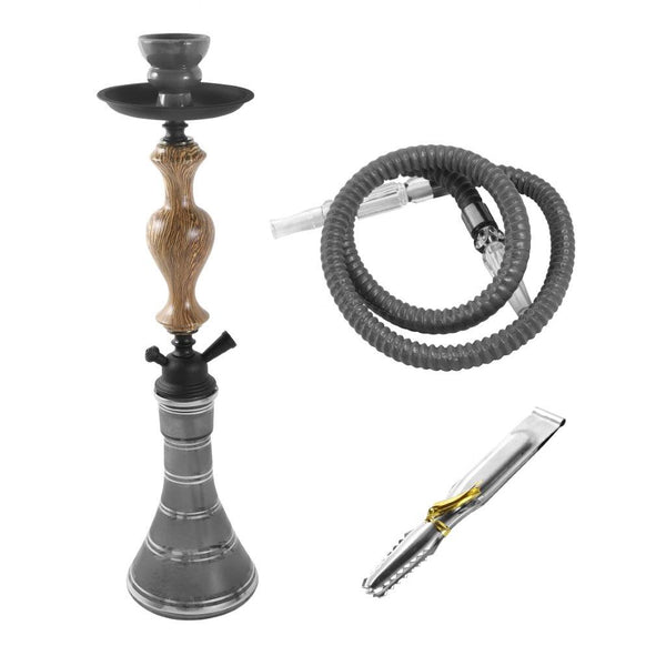 Premium Design Single Shisha Hookah Arguileh Complete Kit with Hose 49*13.5 cm