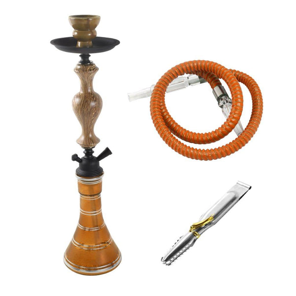 Premium Design Single Shisha Hookah Arguileh Complete Kit with Hose 49*13.5 cm