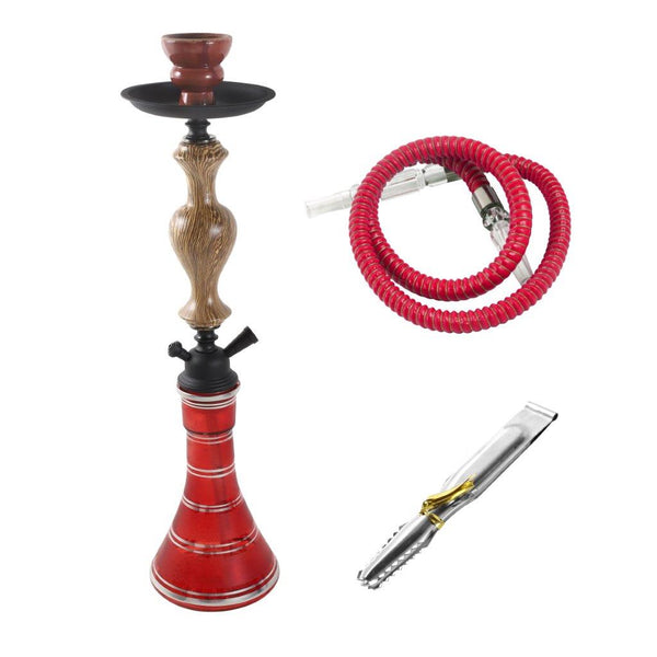 Premium Design Single Shisha Hookah Arguileh Complete Kit with Hose 49*13.5 cm