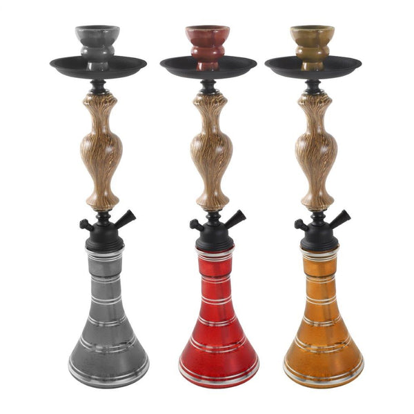 Premium Design Single Shisha Hookah Arguileh Complete Kit with Hose 49*13.5 cm