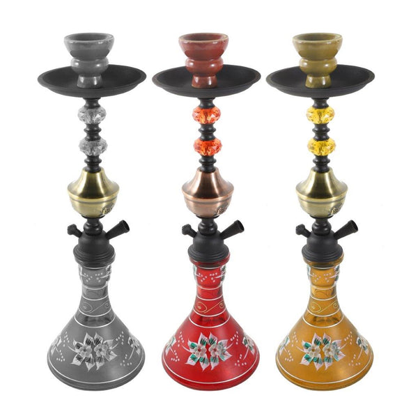 Premium Design Single Shisha Hookah Arguileh Complete Kit with Hose 44.5*13.5 cm