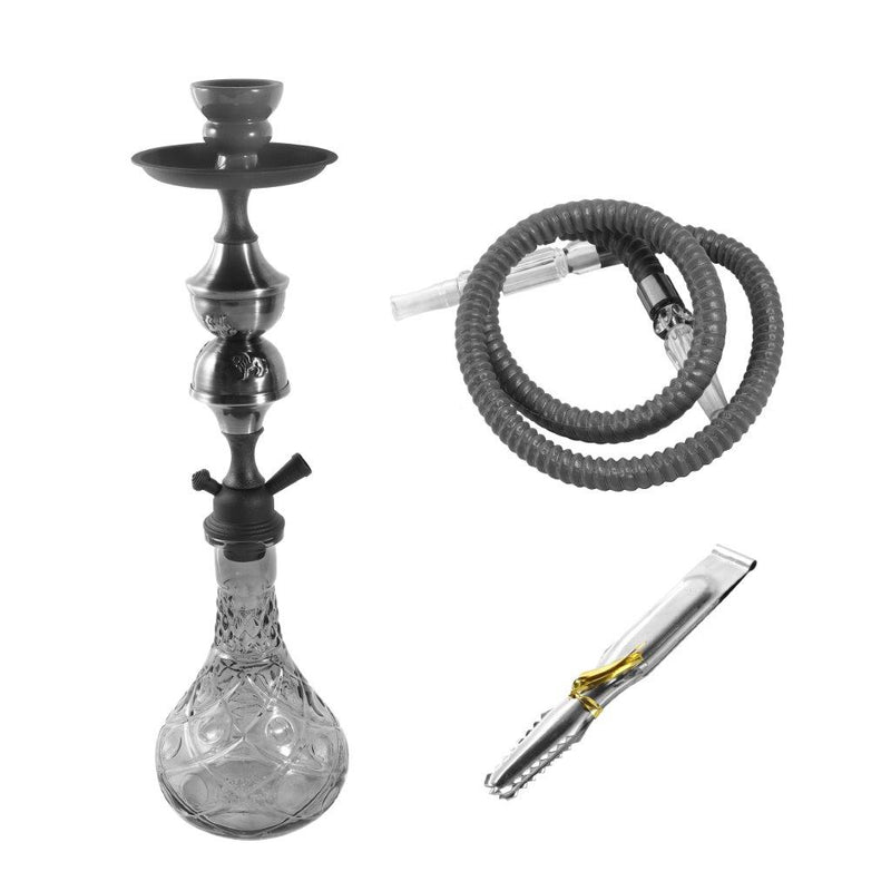 Premium Design Single Shisha Hookah Arguileh Complete Kit with Hose 49*14 cm