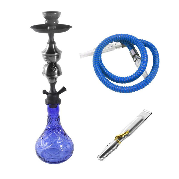 Premium Design Single Shisha Hookah Arguileh Complete Kit with Hose 49*14 cm