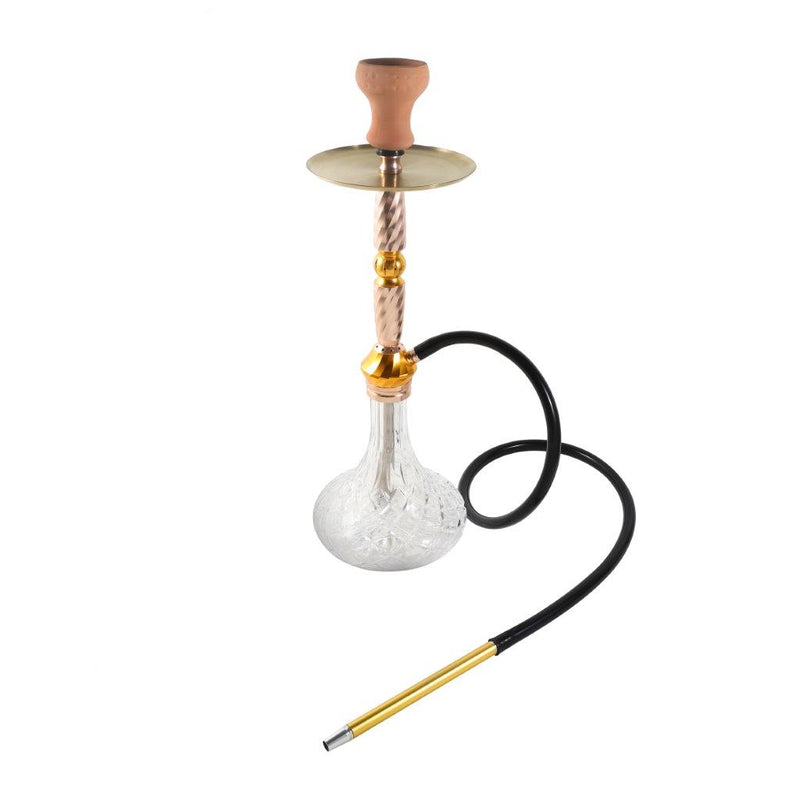 Premium Design Single Shisha Hookah Arguileh Complete Kit with Hose 46.5*17 cm