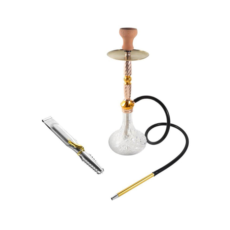 Premium Design Single Shisha Hookah Arguileh Complete Kit with Hose 46.5*17 cm