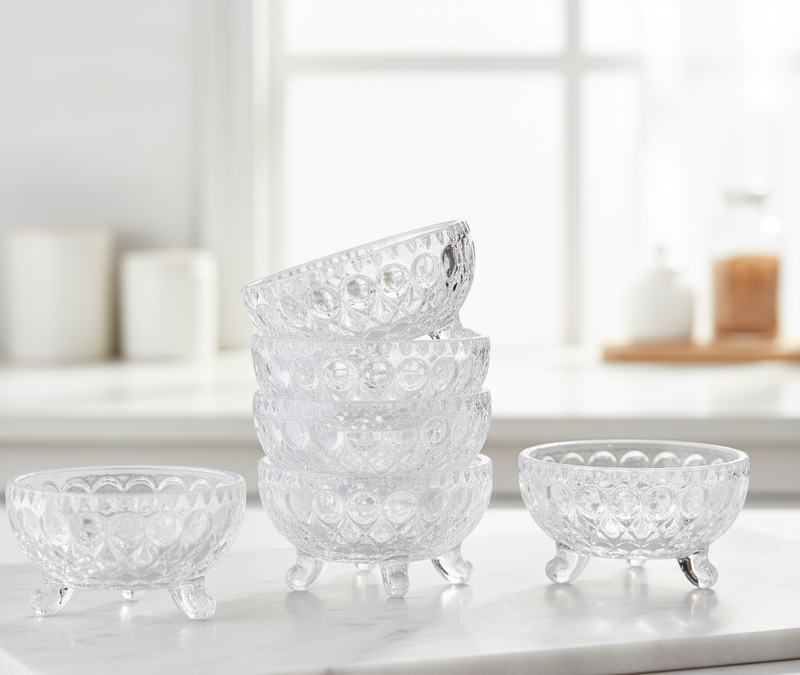Glass Ice Cream and Dessert Bowl Set of 6 Pcs