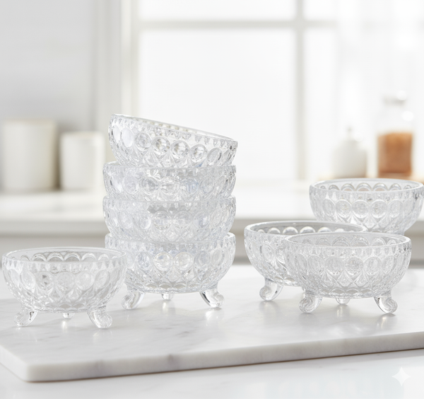 Glass Ice Cream and Dessert Bowl Set of 6 Pcs 10*6 cm