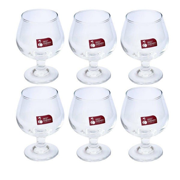 Premium Lead Free Glass Footed Goblet Tumblers Set of 6 Pcs 13*6.5 cm