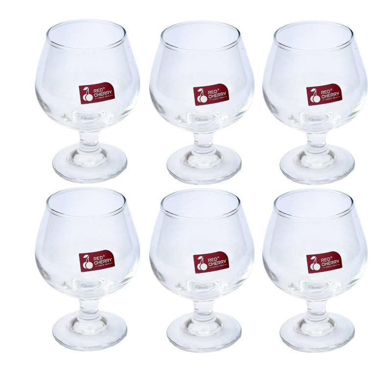 Premium Lead Free Glass Footed Goblet Tumblers Set of 6 Pcs 13*6.5 cm