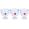 Crystal Cut Glass Footed Ice Cream and Dessert Bowl Set of 3 Pcs 9.5*10 cm