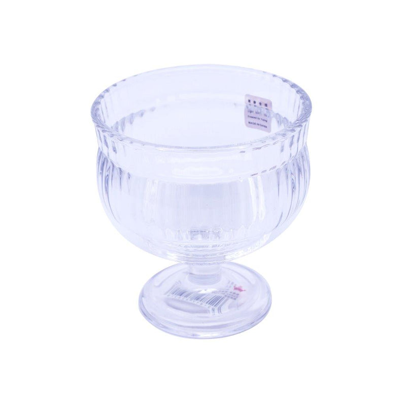 Crystal Cut Glass Footed Ice Cream and Dessert Bowl Set of 3Pcs 9.5*10 cm